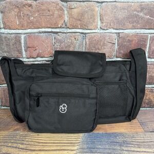 Stroller Organizer w Cup Holder Detachable Phone Bag Black Nylon Universal NWOT